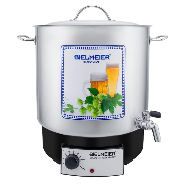 Bielmeier Maischekessel 2000 Watt 29 Liter Deckel Edelstahl Auslaufhahn 3/4" V4A Bier selber brauen