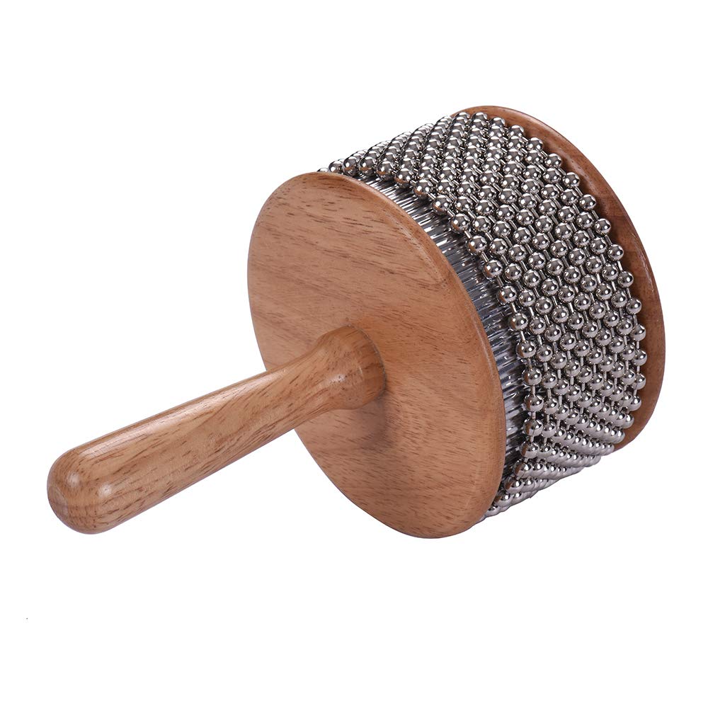 Bontannd 1 Stück Holz Cabasa Metall Perlen Kette & Zylinder Pop Hand Shaker Percussion Instrument Fü