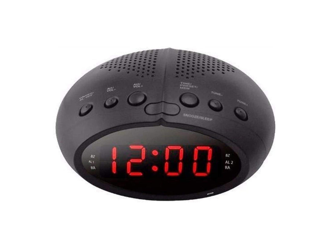 DISCORAMA Digitaler Radio-Wecker mit LED-Display, UKW-Radiowecker mit Schlummerfunktion, digitaler F