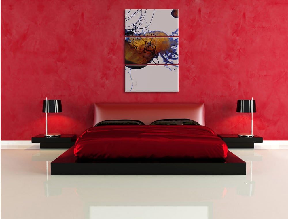 Pixxprint anmutige Qualle im Wasser als Leinwandbild/Grösse: 3 Teilig (120x80) cm/Wandbild/Kunstdruc