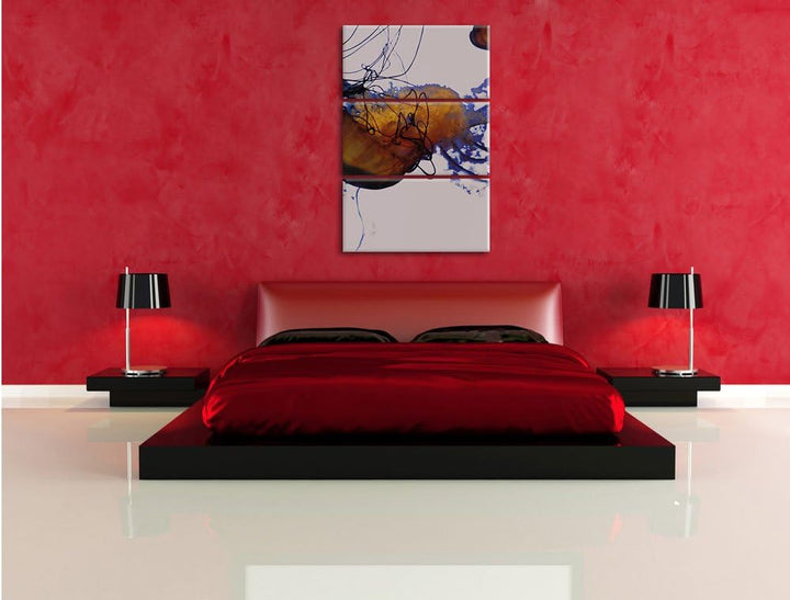 Pixxprint anmutige Qualle im Wasser als Leinwandbild/Grösse: 3 Teilig (120x80) cm/Wandbild/Kunstdruc