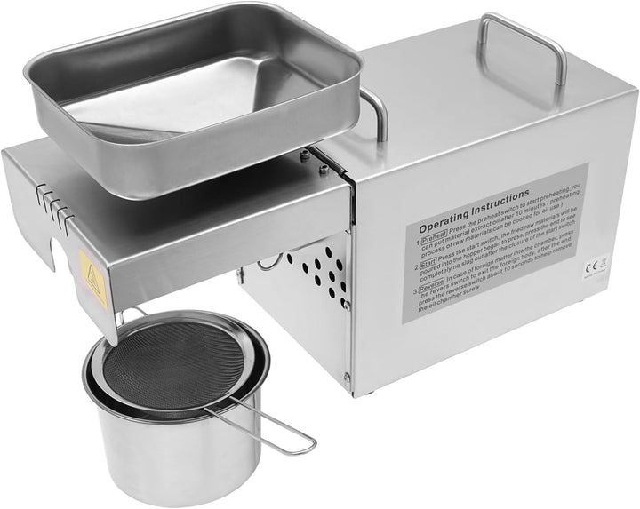 800W Automatische Ölpresse, 0-250℃ Öl Pressmaschine Elektrische Ölmühle, Low Noise Ölpressmaschine,
