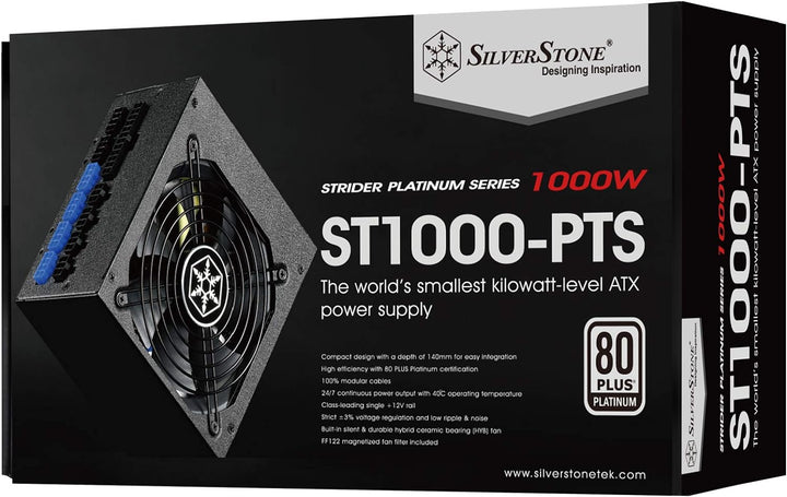 Silverstone Sst-ST1000-PTS - Strider Platinum Serie, 1000W 80 Plus Platinum ATX Flüsterleises PC-Net
