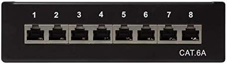 tsnetworks CAT.6a 8 Port Patchpanel/Patchfeld 8X vollgeschirmte RJ45 Buchsen 10GBit, Metallgehäuse s