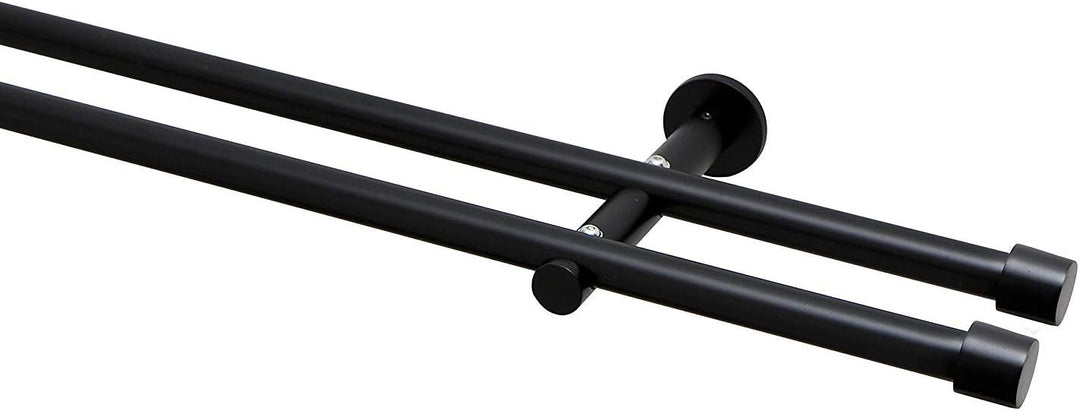 Garduna Gardinenstange Ø 16mm 2-Lauf Schwarz Metall, 160cm 160cm… 2-lauf Schwarz Metall, 160cm… 2-la