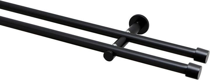 Garduna Gardinenstange Ø 16mm 2-Lauf Schwarz Metall, 160cm 160cm… 2-lauf Schwarz Metall, 160cm… 2-la