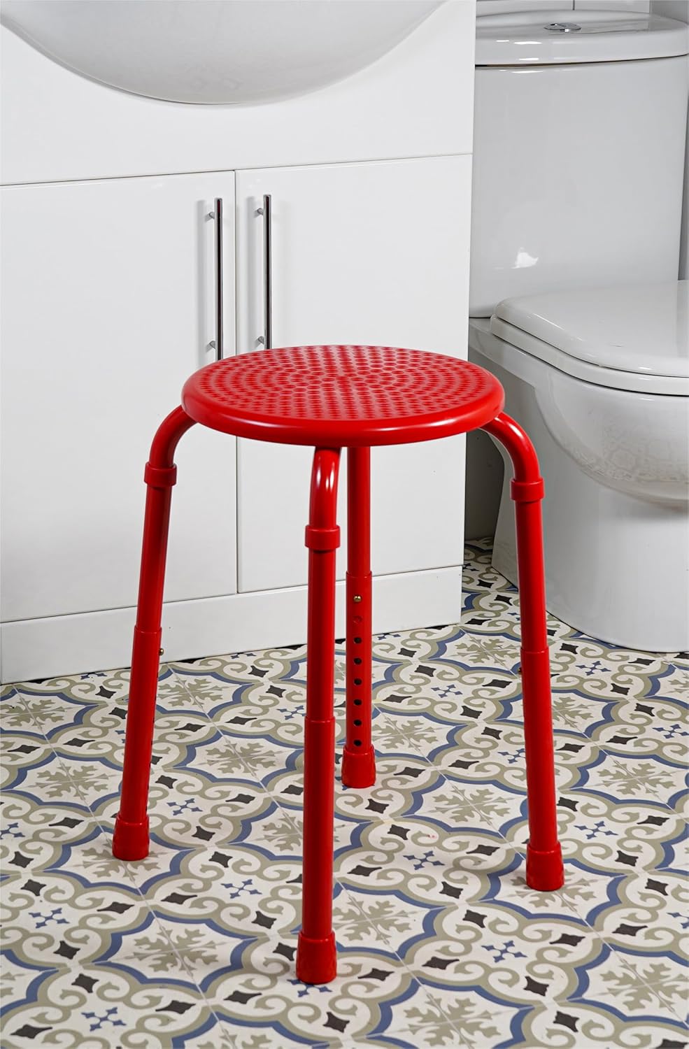 Aidapt VB511AR Mehrzweck- Einstellbarer Hocker, rot, Rot
