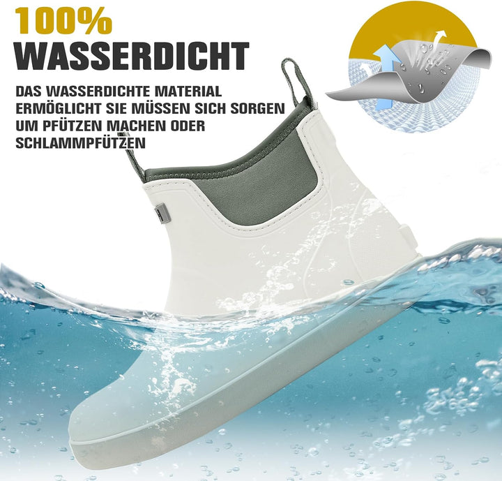 Gummistiefel Herren, Protective Wasserdicht Anti-Rutsch Stiefeletten, Atmungsaktiv Schwarz Chelsea-S