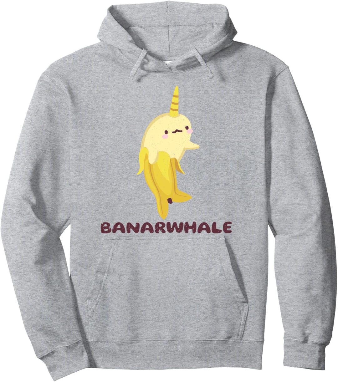 Lustiger Narwal Bananen Einhorn des Meeres Verzaubertes Tier Pullover Hoodie