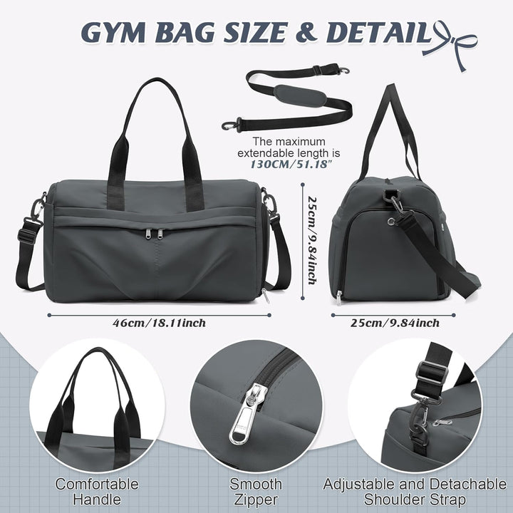HYC00 Sport Duffel Bag Damen Sporttasche mit Schuhfach Reisetasche Damen Herren Weekender Overnight