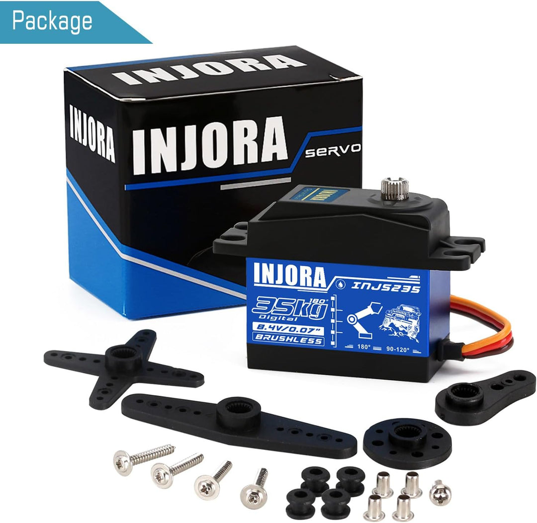 INJORA RC Servo Motor 35KG Wasserdicht Brushless Servo Grosses Drehmoment Digital Servo Hoch Stromsp