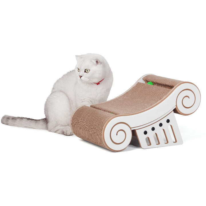 CanadianCat Company | Design-Kratzmöbel Athena | Kratzbrett mit Spielschienen | 45 x 27 x 24 cm