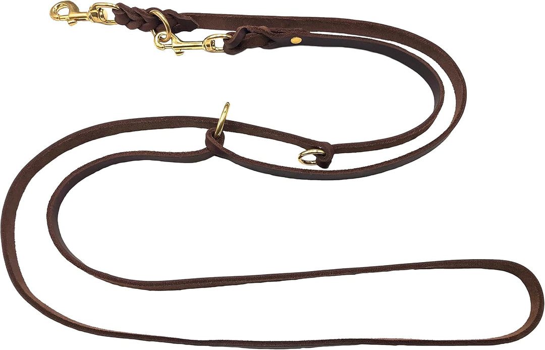Hundeleine Fettleder Messing kleine Hunde/grosse Hunde 2m / 2,40m / 2,80m / 3,50m / 5m Doppelleine v