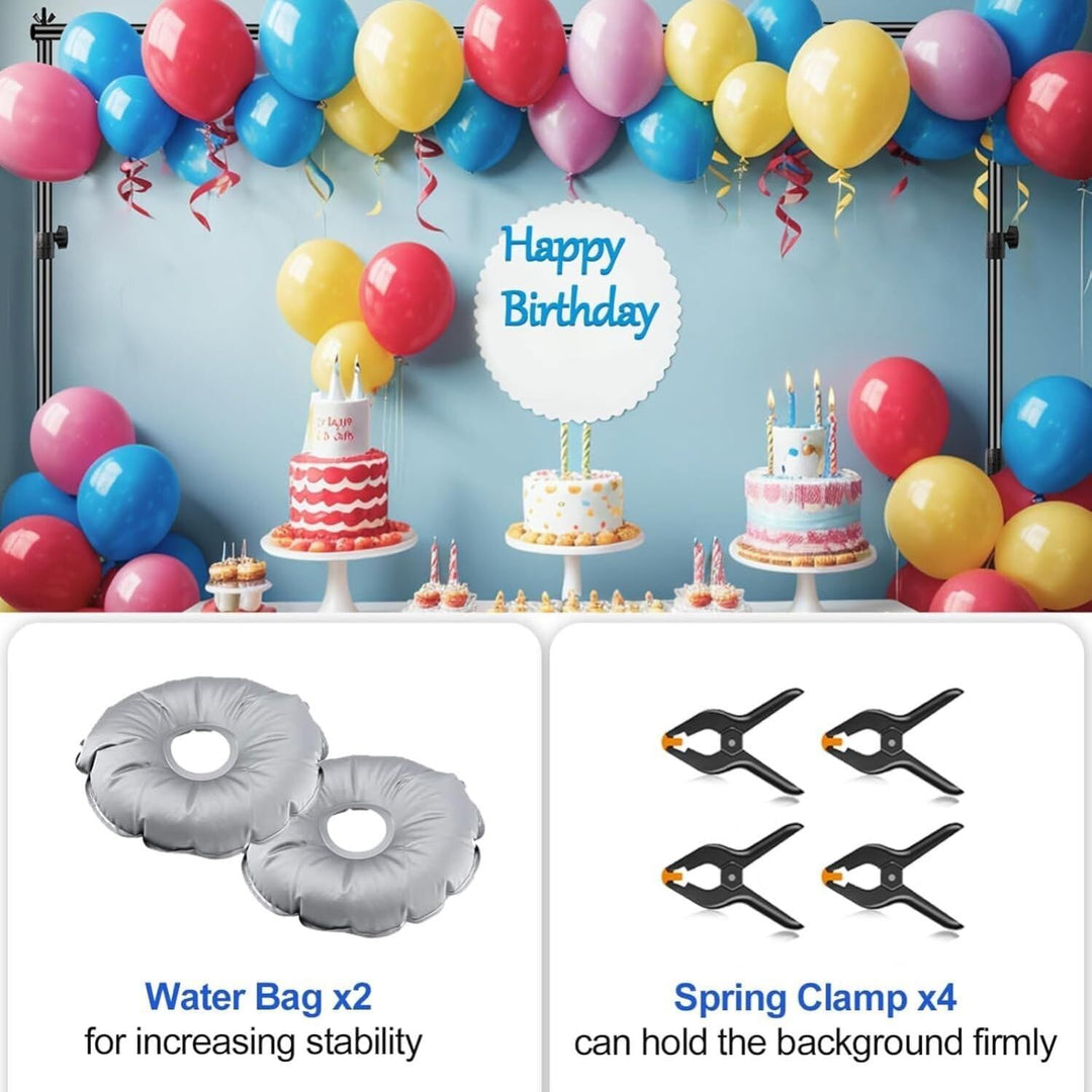 EMART Hintergrund Ständer 3x3m mit Stahlsockel, Professionelles Hintergrundsystem Fotografie Heavy D