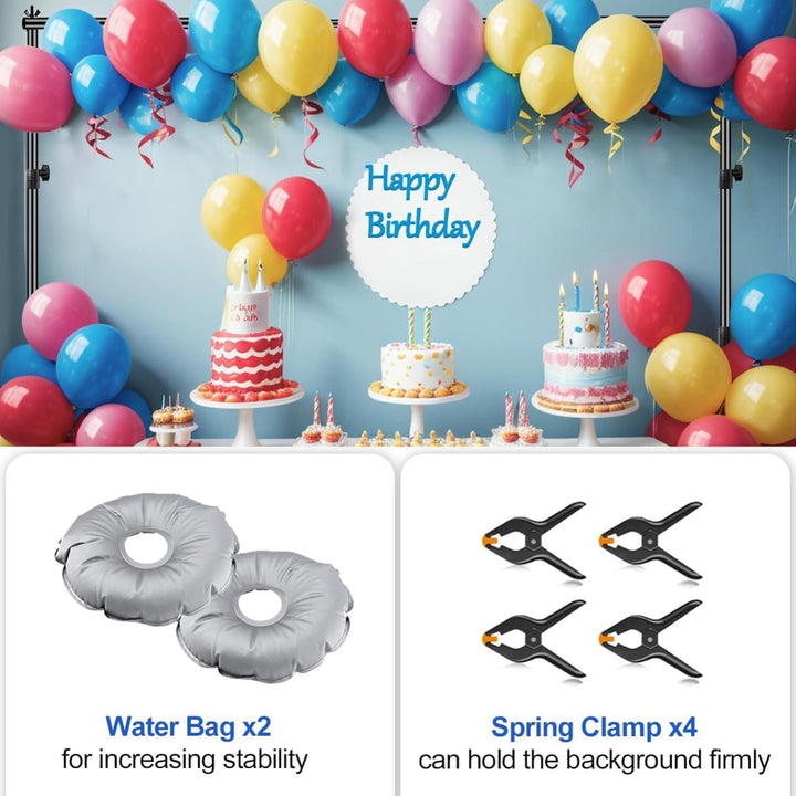 EMART Hintergrund Ständer 3x3m mit Stahlsockel, Professionelles Hintergrundsystem Fotografie Heavy D