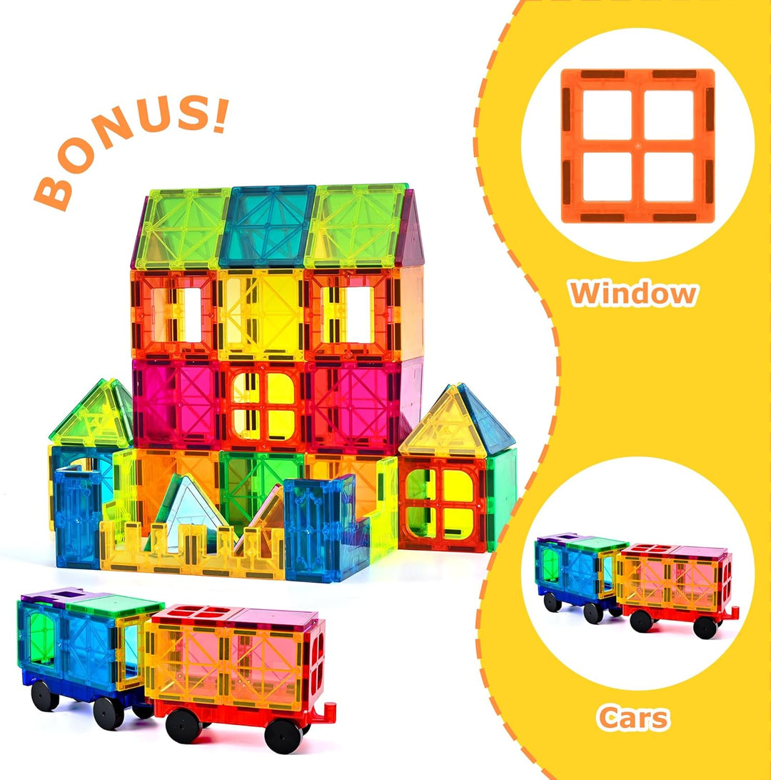cossy Magnetische Bausteine 120 Teile,Magnetspiel für Kinder,Magnetbausteine für Jungen und Mädchen,
