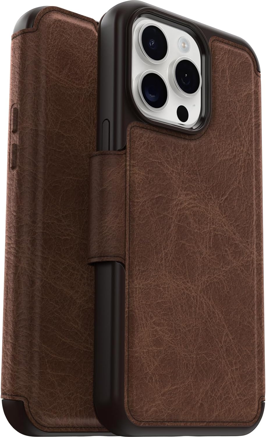 OtterBox Strada Hülle für iPhone 15 Pro Max für MagSafe, stossfest, sturzsicher, Premium Lederfolio