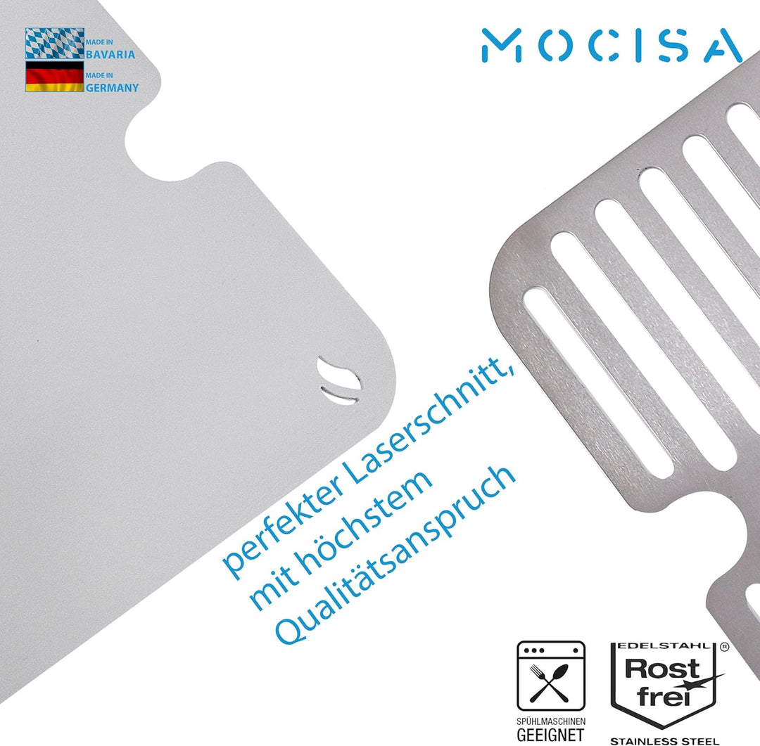 Edelstahl Grillrost und Plancha für Weber Go-Anywhere | spülmaschinenfest | Set aus 2 Hälften 40.7 x