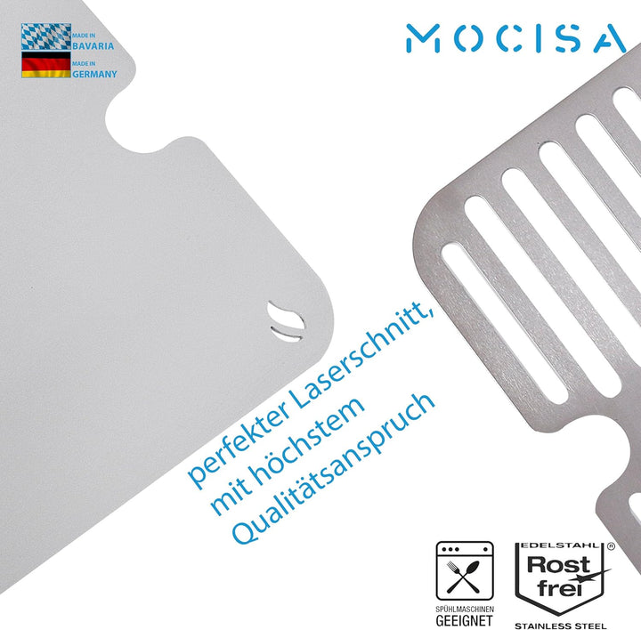 Edelstahl Grillrost und Plancha für Weber Go-Anywhere | spülmaschinenfest | Set aus 2 Hälften 40.7 x