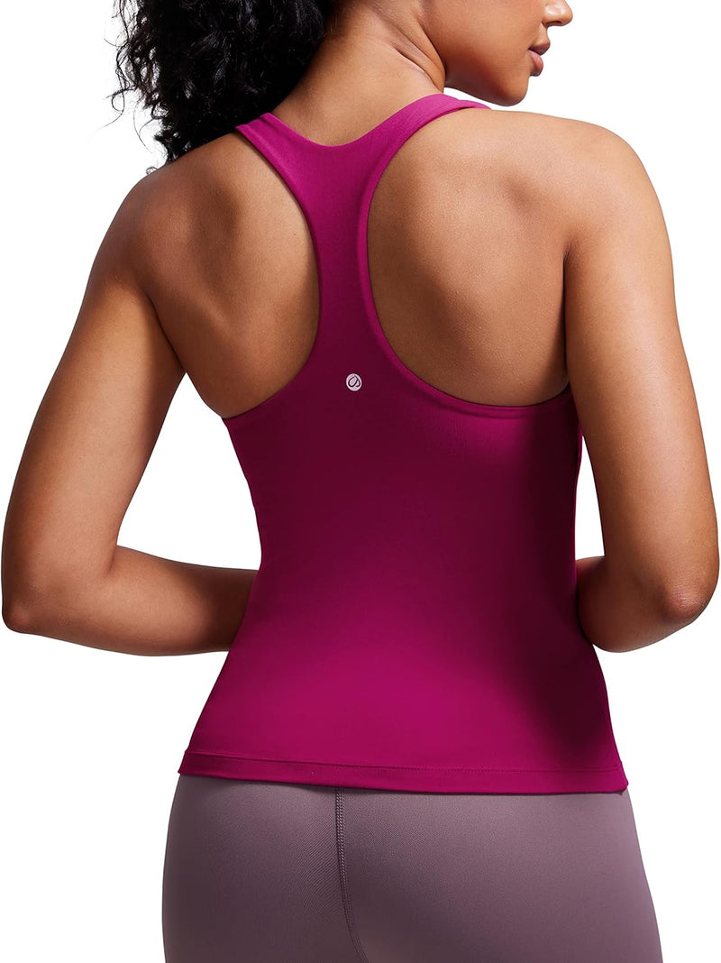 CRZ YOGA Damen Butterluxe Tank Tops Racerback Sport Top Yoga Fitness Oberteil Tanktops mit Integrier