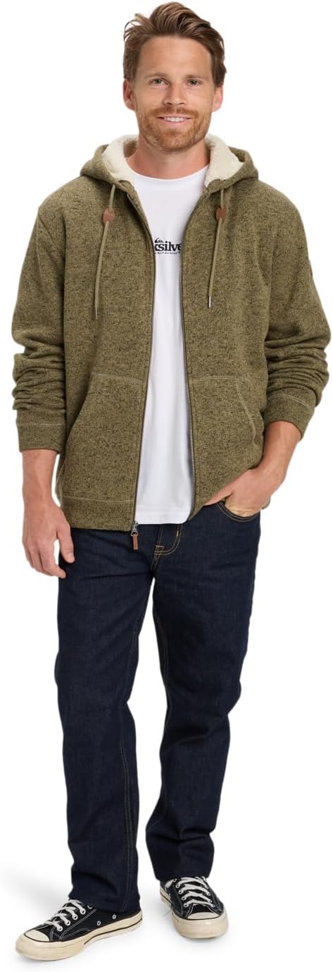 Quiksilver Herren Keller Sherpa Kapuzenpullover (1er Pack), Aloe Heather