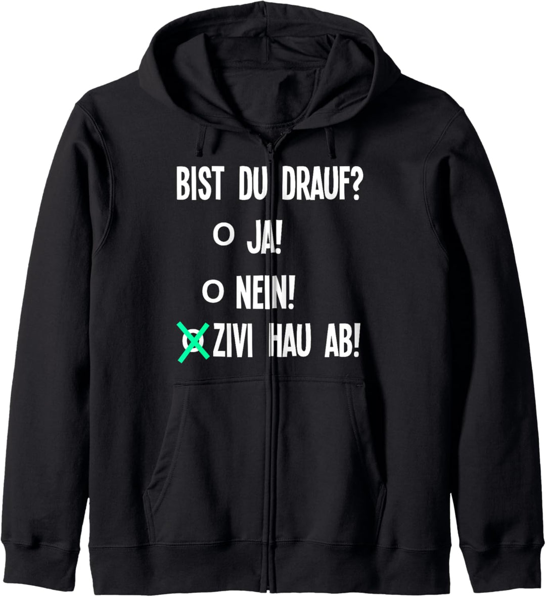 Bist du drauf lustiges Rave und Techno für Festivals Kapuzenjacke