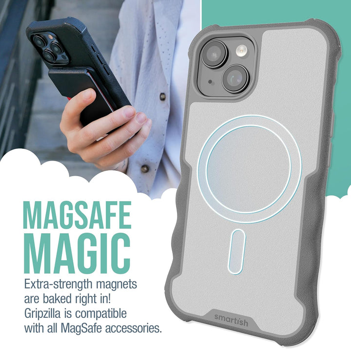 smartish iPhone 15 Schutzhülle – Gripzilla kompatibel mit MagSafe [Rugged + Tough] Strapazierfähige,