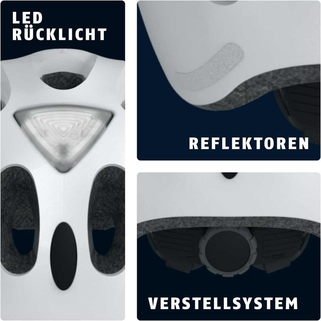 ABUS Stadthelm Youn-I ACE - Fahrradhelm für den Alltag - mit integriertem LED-Rücklicht - für Damen