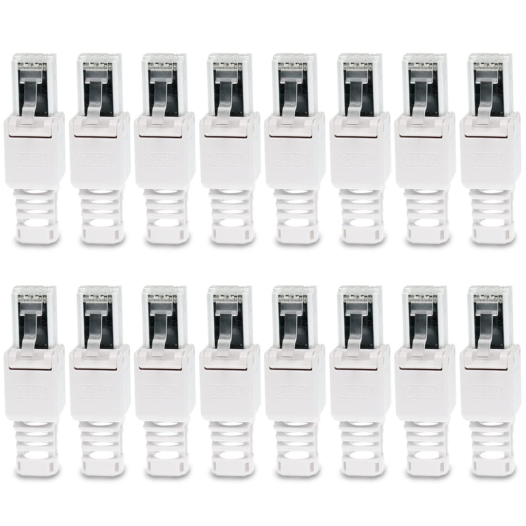 16 Stück Netzwerkstecker werkzeuglos CAT6A RJ45 LAN UTP Kabel Stecker ohne Werkzeug werkzeugfrei CAT