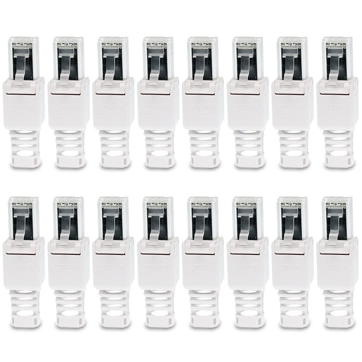 16 Stück Netzwerkstecker werkzeuglos CAT6A RJ45 LAN UTP Kabel Stecker ohne Werkzeug werkzeugfrei CAT