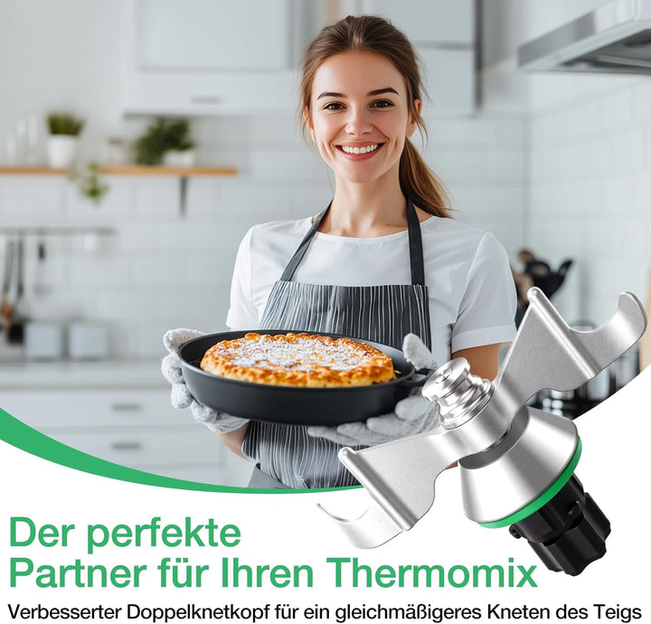 Edelstahl Teigmesser 304, Mixmesser Ersatz Zubehör Passend für Thermomix TM7/TM6/TM5, Antihaft Messe