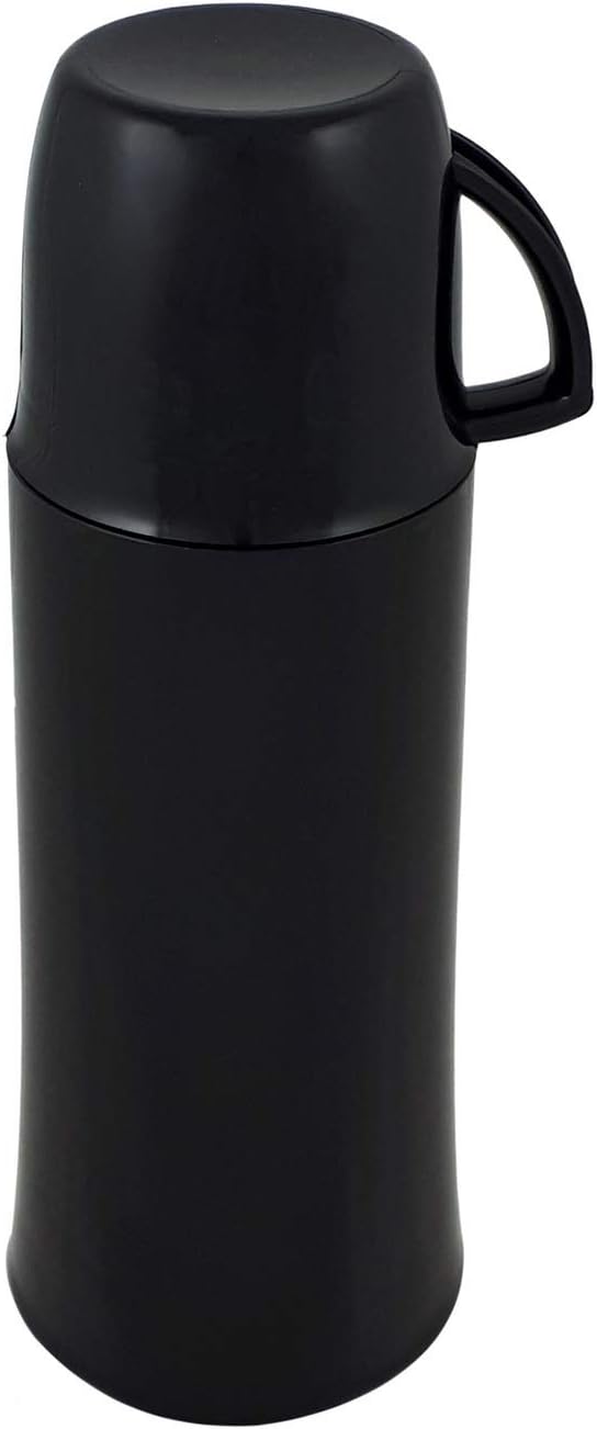 Helios Elegance Isolierflasche, Kunststoff, schwarz, 0,5 Liter 500 ml Schwarz, 500 ml Schwarz