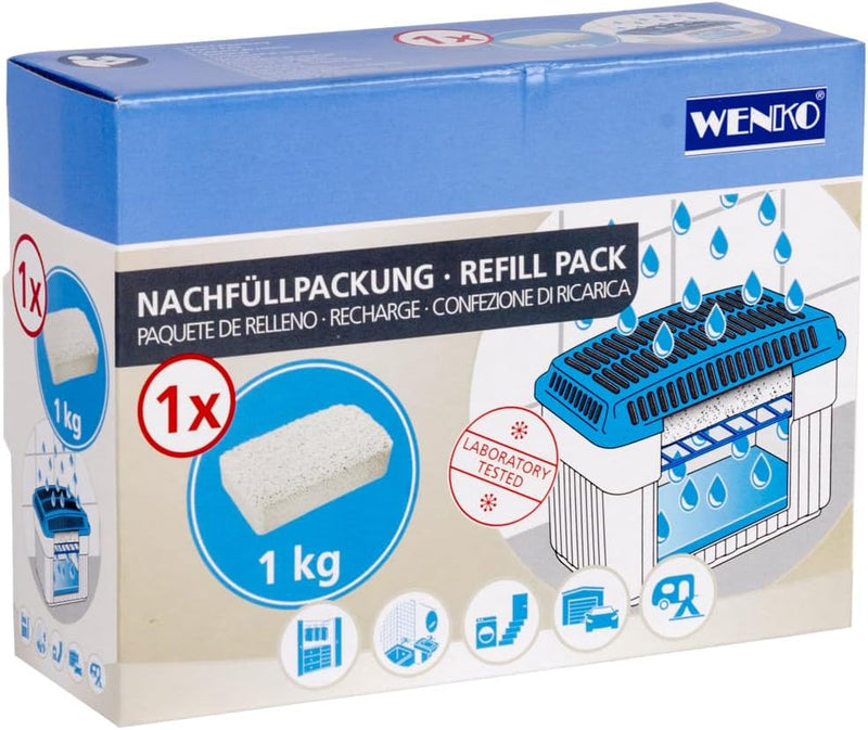 WENKO 69203800 Feuchtigkeitskiller Nachfüllpack 3 x 1 kg Luftentfeuchter-Nachfüller, Weiss