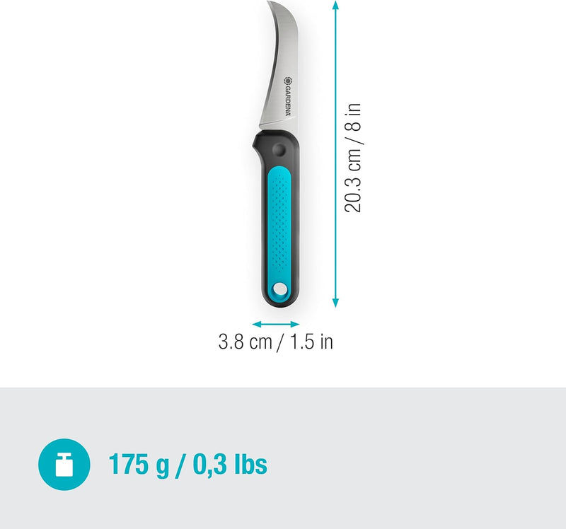 Gardena Erntemesser VeggieCut: Messer aus Edelstahl zum Ernten, Putzen und Schälen von Gemüse, Rutsc