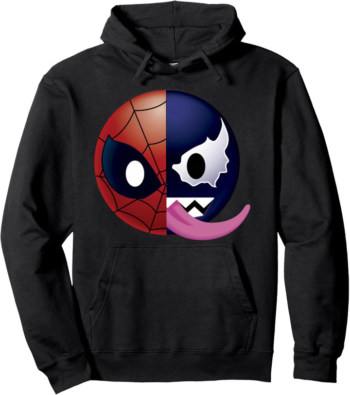 Marvel Spiderman Half Spidey Half Venom Emoticon Pullover Hoodie