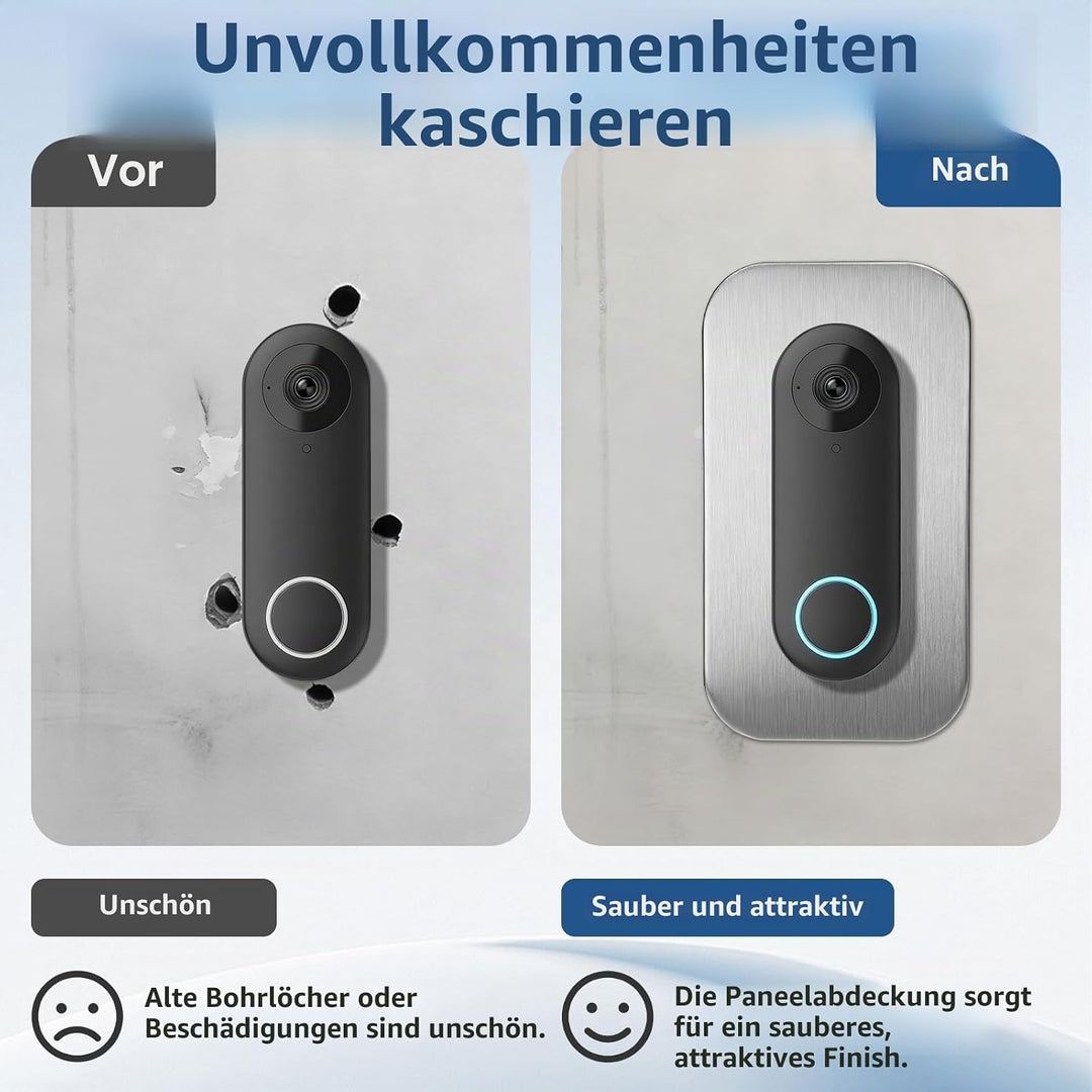 Blende Edelstahl für Reolink Doorbell PoE - Platte für Reolink Video Doorbell WiFi Türklingel mit Ka