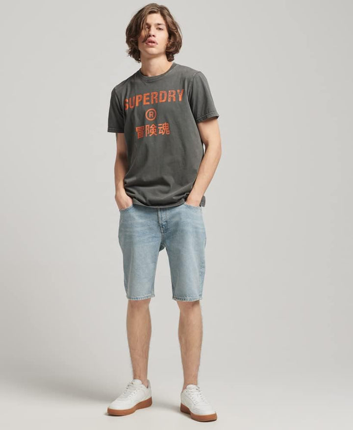 Superdry Herren Bedrucktes T-Shirt Hemd S Vintage Schwarz, S Vintage Schwarz