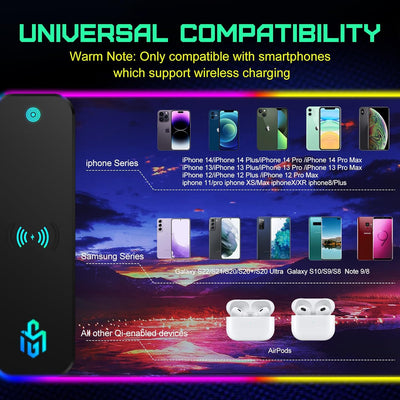 GIM RGB Gaming Mauspad XXL Mousepad 800 x 300 x 4cm Mauspads mit Sternmotiv unterlage PC Maus Pad An