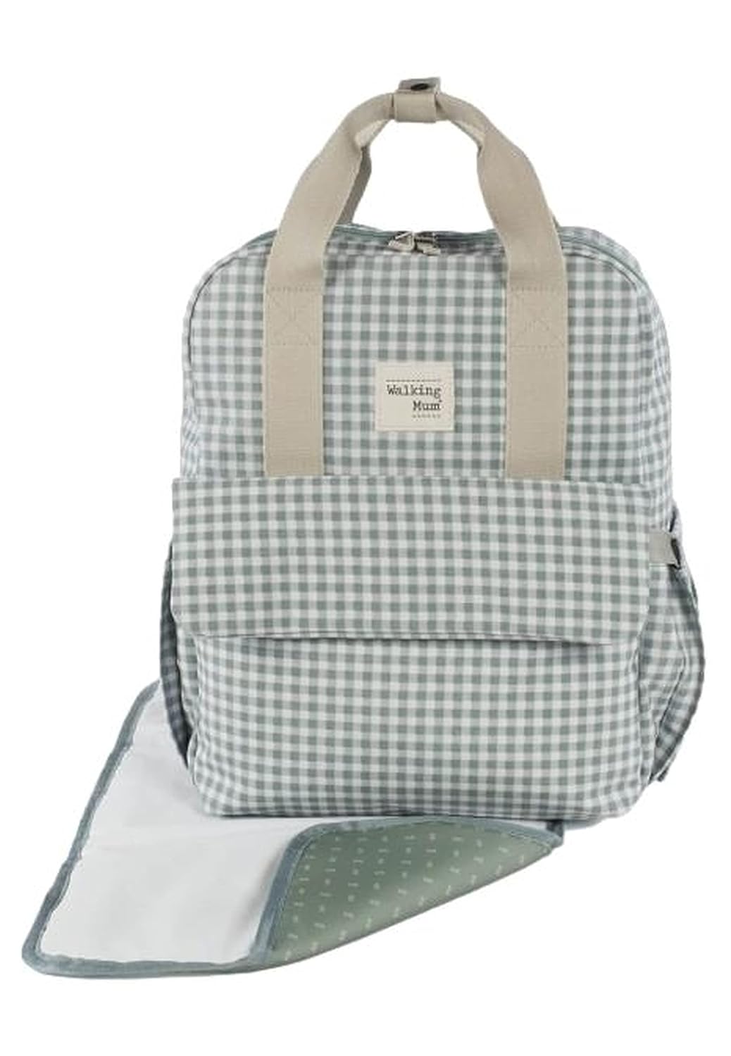 Walking Mum. I Love Vichy Wickeltasche für Kinderwagen, vielseitig einsetzbar, mit kurzen Griffen un