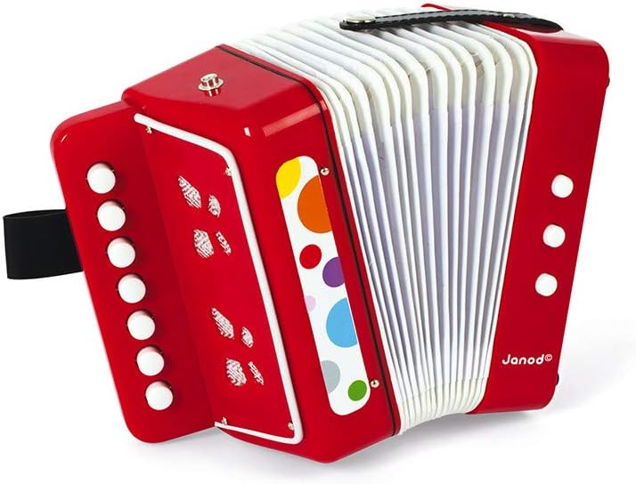 Janod - Confetti Akkordeon, Kinder-Musikinstrument, Spielzeugnachbildung und Spielzeug für musikalis