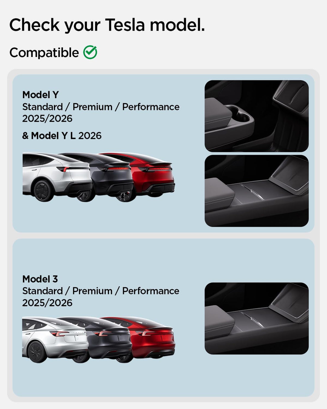Spigen Tesla Model Y 2026 Juniper Standard & Model 3 Highland 2025 Mittelarmlehne Abdeckung, Armlehn