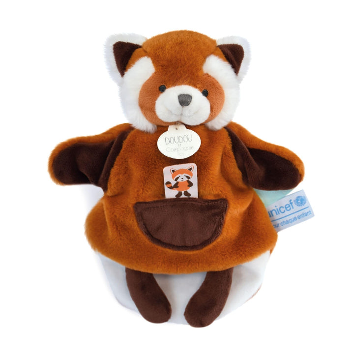 Doudou et Compagnie - Unicef DC3988 Kuschelpuppe – Panda rot – 25 cm – schöne Geschenkbox – Baby & M