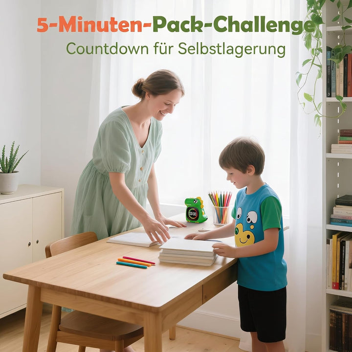 Dinosaurier Visueller Timer für Kinder, 99 Min USB Wiederaufladbar Grün, Grün