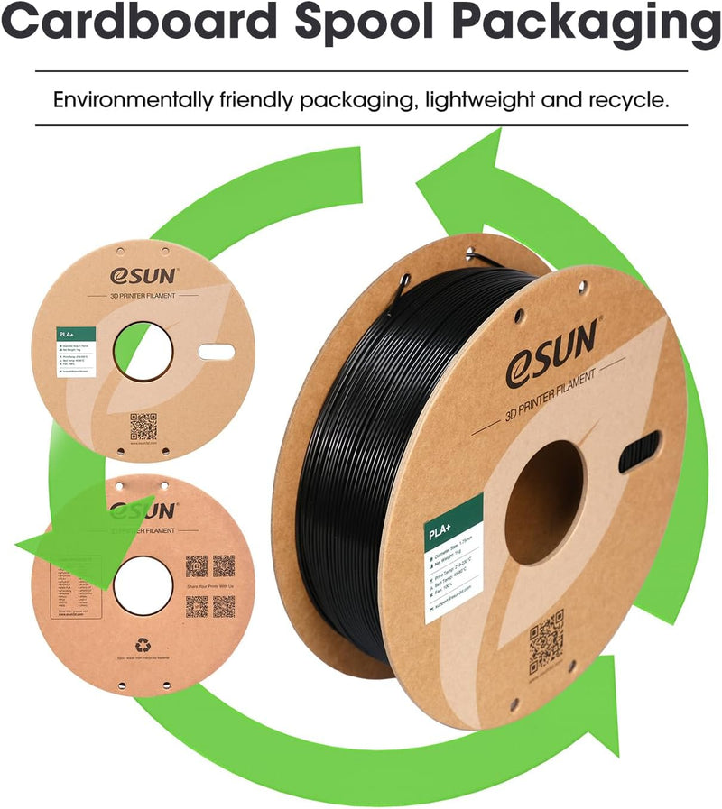 eSUN PLA+ Filament 1.75mm, 3D Drucker Filament PLA Plus, Massgenauigkeit +/- 0.03mm, 1KG pro Spule,