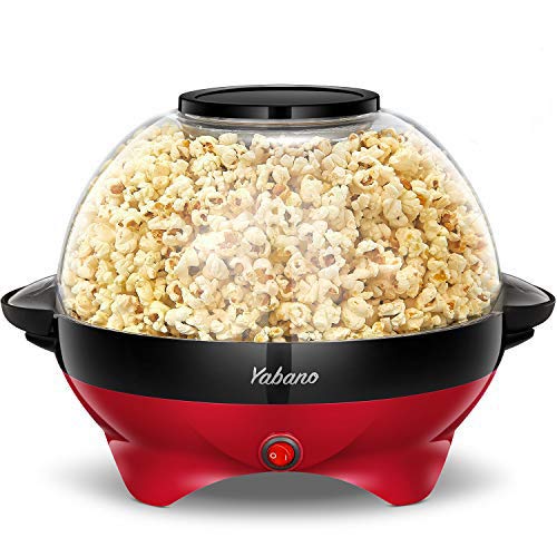 Yabano Popcornmaschine für Zuhause, Popcorn Maker Machine mit Zucker & Öl, Abnehmbare Heizfläche, 5L