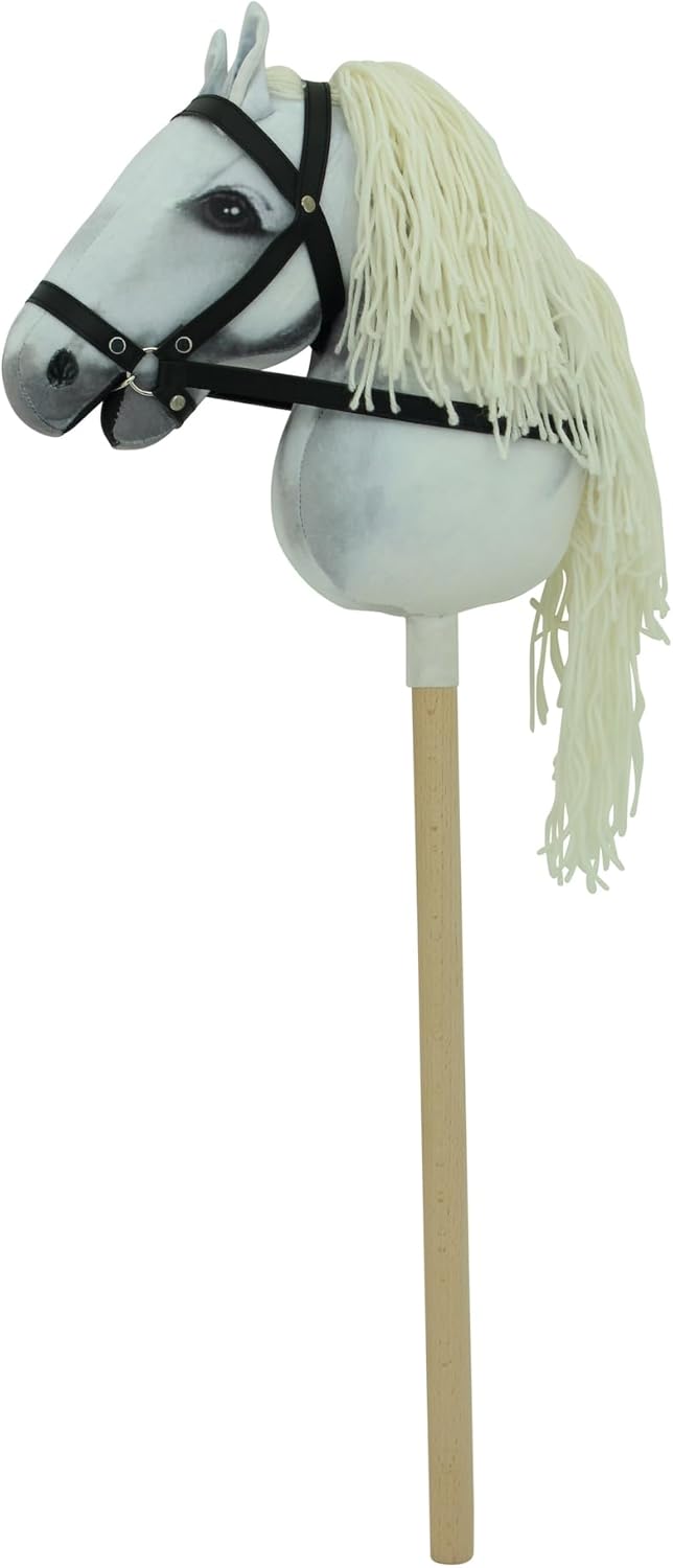 Sweety Toys Hobbyhorse Steckenpferd weiss geeigent für Hobbyhorsing & Transportbeutel Turnbeutel