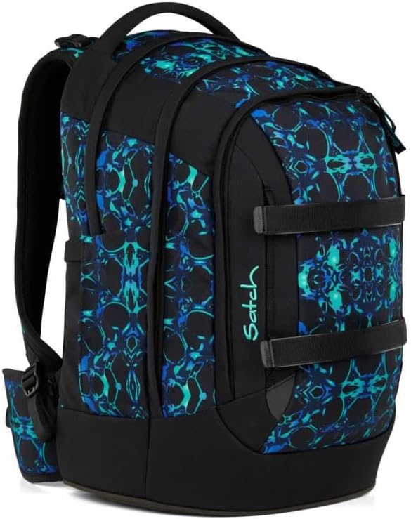 Satch pack Schulrucksack Set 2tlg. inkl. Schlamperbox (Caleido Blue), Caleido Blue