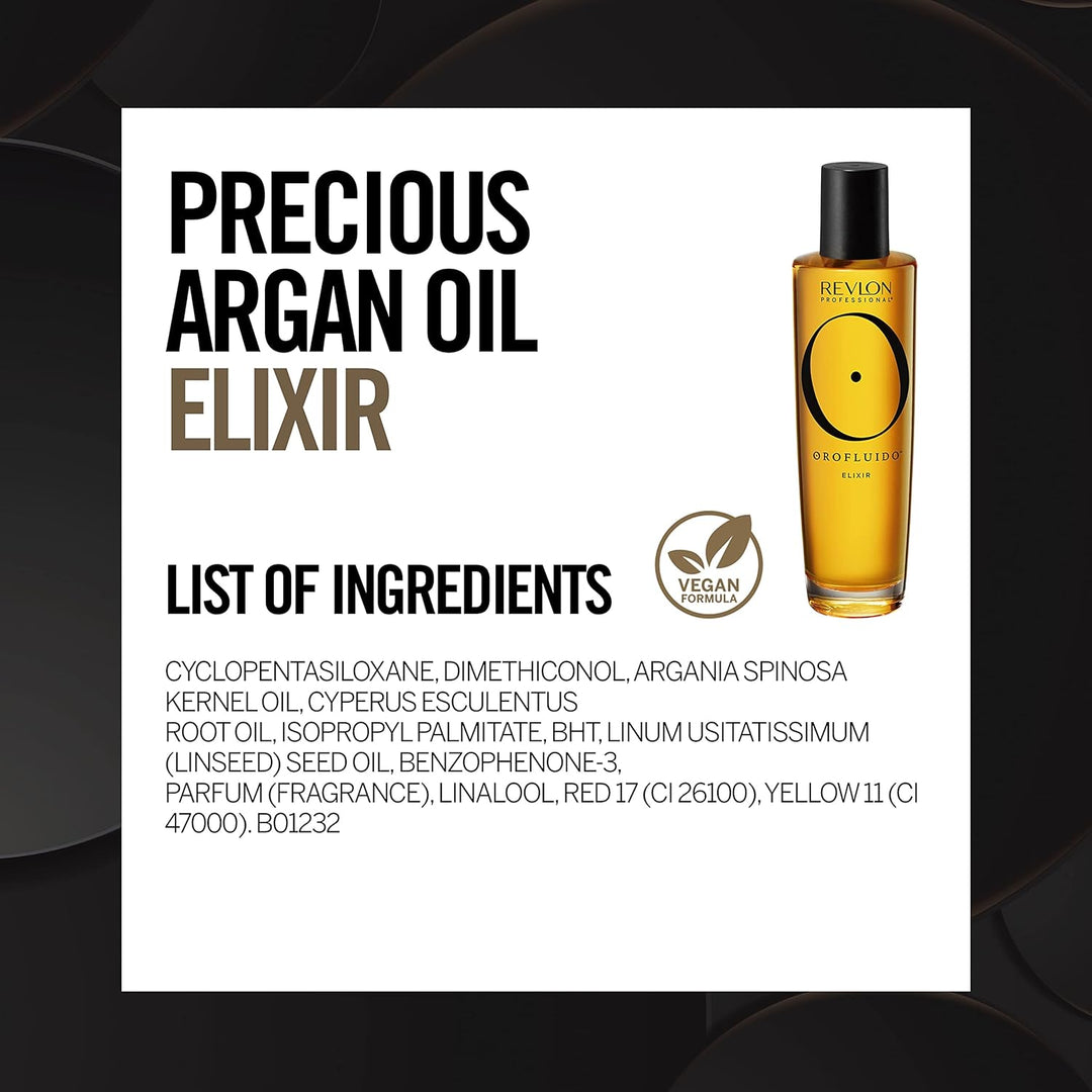 OROFLUIDO PRECIOUS ARGAN OIL ELIXIR, Haaröl mit Arganöl, Leave-in Haarkur, Haarpflegeprodukt für sei
