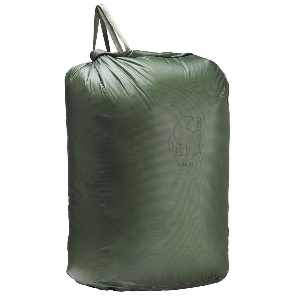 Nordisk Sola 15 Drybag Grün - Ultraleichter wasserdichter Rolltop Packsack, 15l, Grösse 15l - Farbe
