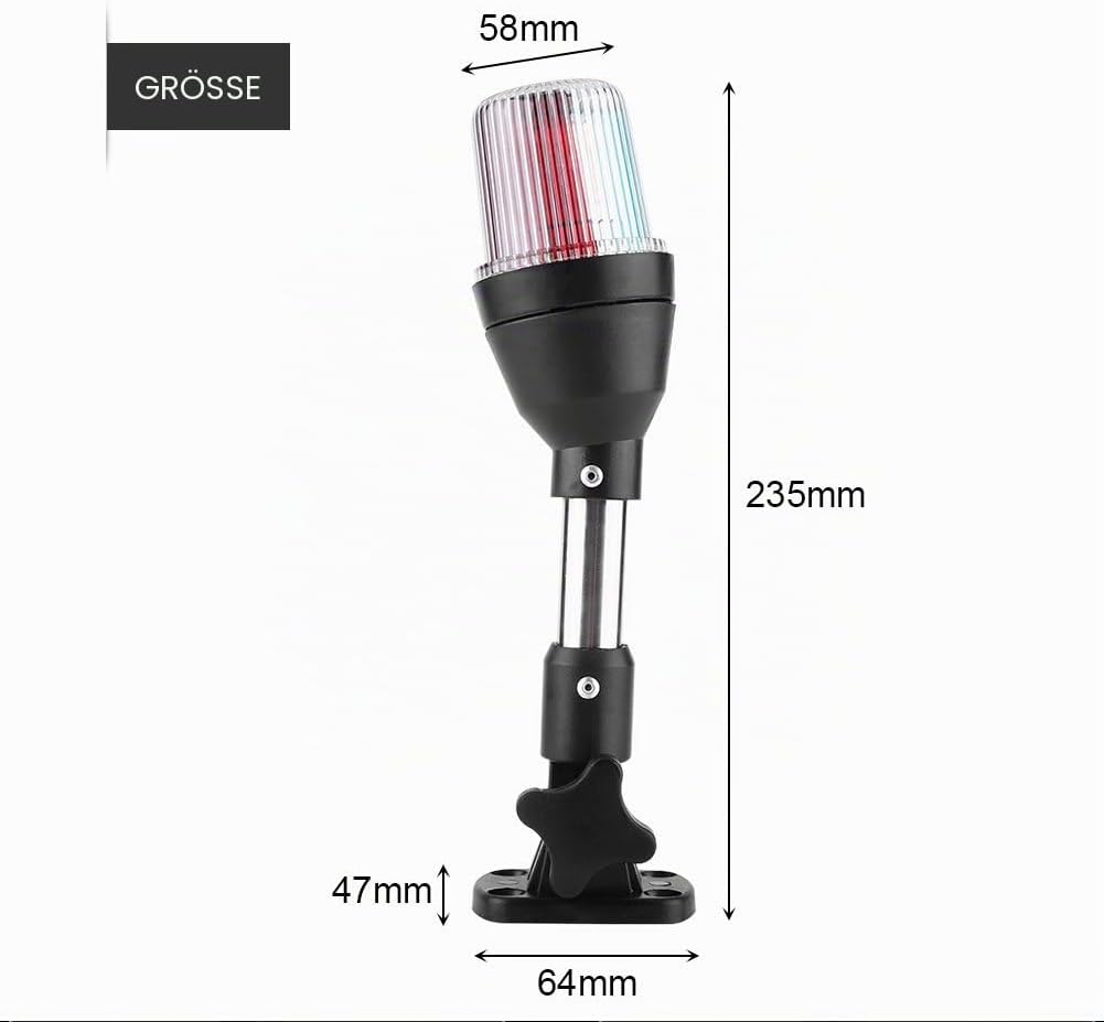 Keenso Marine Positionslichter, 12V 2,5W LED-Navigationsleuchte Marine Ankerlicht Küstenlinie Rot/We